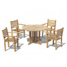 Berwick 1.2m Octagonal Gate Leg Table and 4 Sussex Stacking Armchair Set