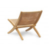 Foldable Teak and Rattan Lounge Chair