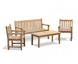 York 1.5m Bench and Armchair Coffee Set