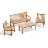 5 seater garden outdoor teak bench dining set