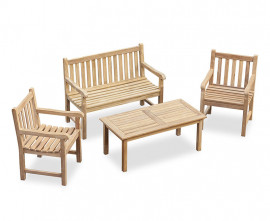 York 1.2m Bench and Armchair Coffee Set