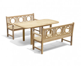 Carida 1.8m Table and Harrogate Benches Set