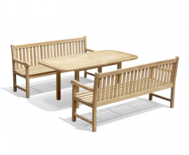 Carida 1.8m Table With 2 Exeter Benches