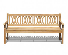 teak decorative lattice 1.8m 6ft outdoor garden bench