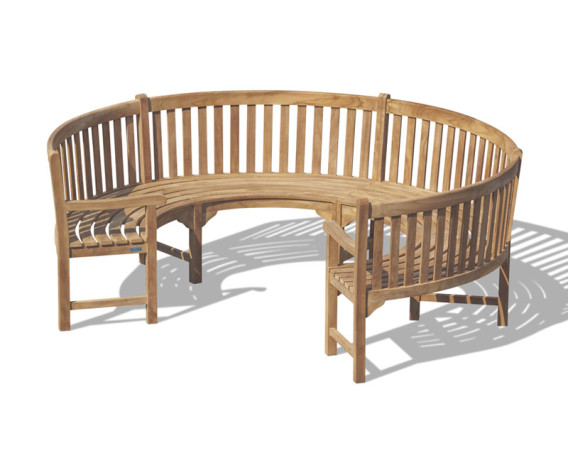 Marlow Teak 3/4 Curved Garden Bench with Arms