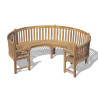 Marlow Teak 3/4 Curved Garden Bench with Arms