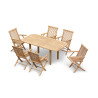 6 Seater outdoor garden folding chair and teak table dining set