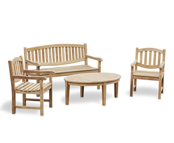 Gloucester Bench and Armchairs Coffee Set