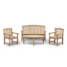 5 seater outdoor garden teak armchair and bench dining set