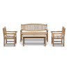 5 seater bench and armchair outdoor teak garden dining set