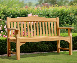 Runnymede 3 Seater Teak Garden Bench - 1.5m