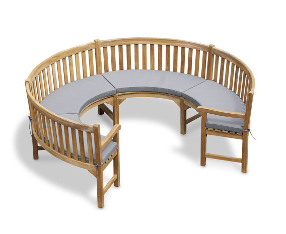 Marlow Teak 3/4 Curved Garden Bench with Arms