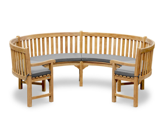 Marlow Teak 3/4 Curved Garden Bench with Arms