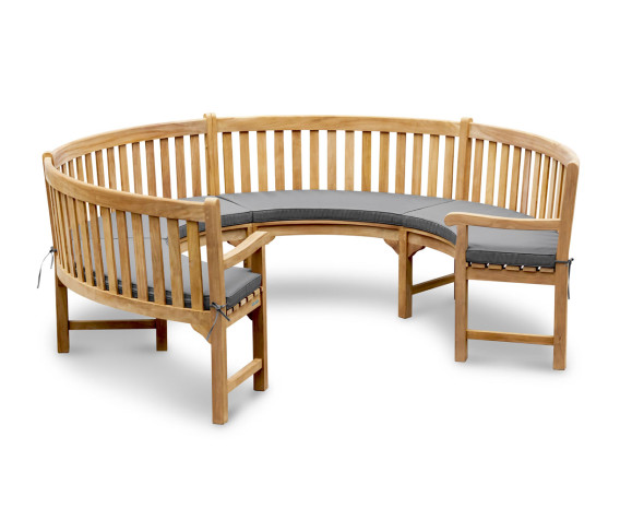 Marlow Teak 3/4 Curved Garden Bench with Arms