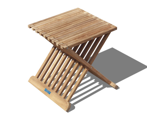 Lucia Teak Folding Side Table / Outdoor Footstool