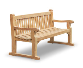 Regent's Park Teak Garden Bench with Sled Legs