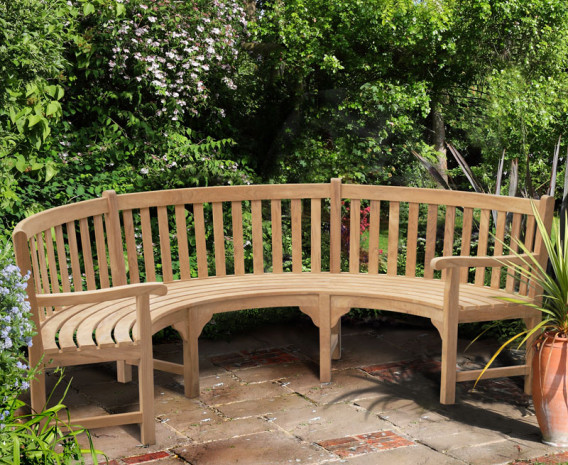 Marlow Semi Circular Garden Bench with Arms