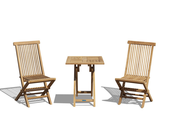 Lymington Teak 0.6m Table and Newhaven Chairs Set