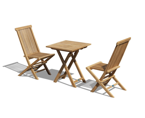 Lymington Teak 0.6m Table and Newhaven Chairs Set