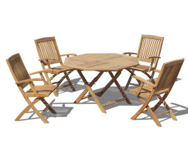 Lymington 1.2m Octagonal Table and Cannes Armchair Set