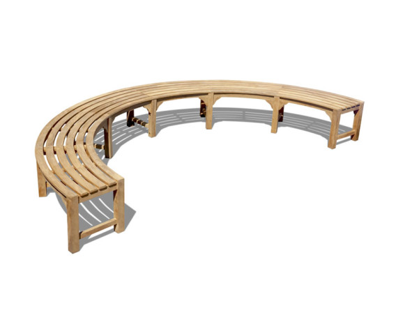 Teak Curved Tree Bench Seat