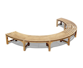 Teak Curved Tree Bench Seat