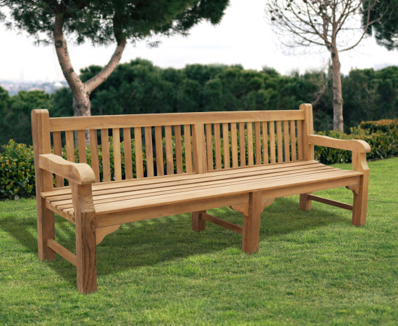 Gladstone Teak Large Garden Bench - 2.4m