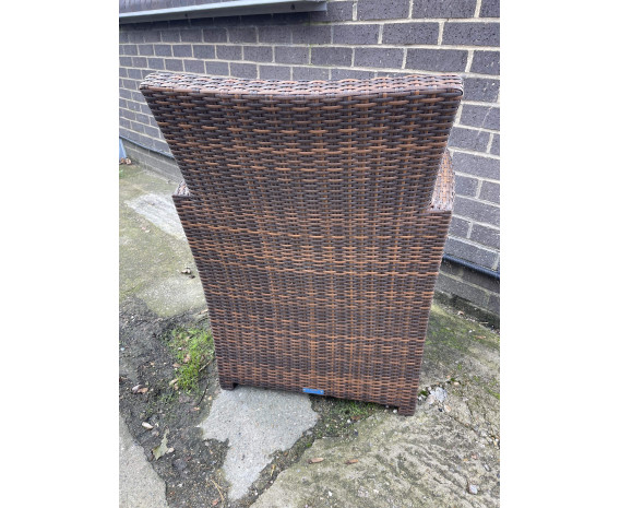 Azure Mocca Brown Flat Weave Armchair - New: End of Line