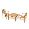 Winchester 2 Seater Teak Coffee Set with Sussex Stacking Armchairs